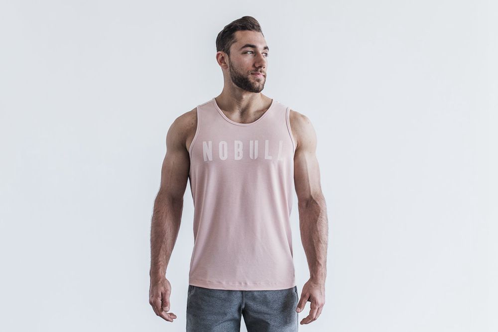 NOBULL Men's Tank Tops - Dusty Rose - Ireland (3947KIFLC)